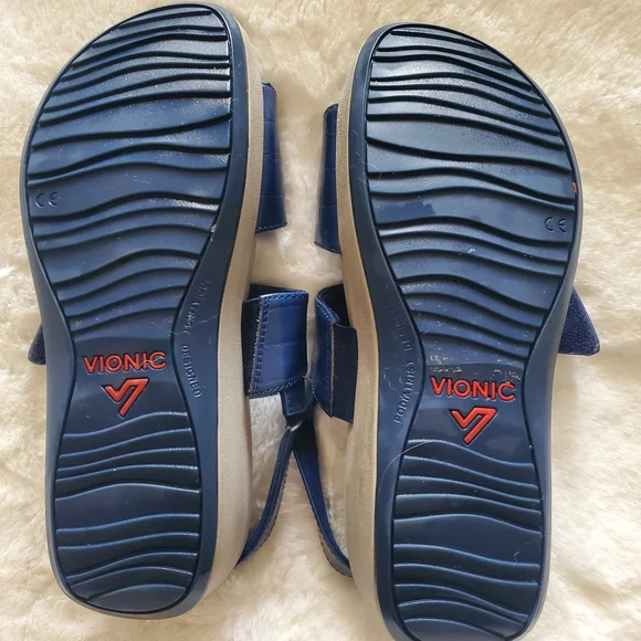 Vionic Blue Strappy Sandals Womens Size 8 - Picture 4 of 5